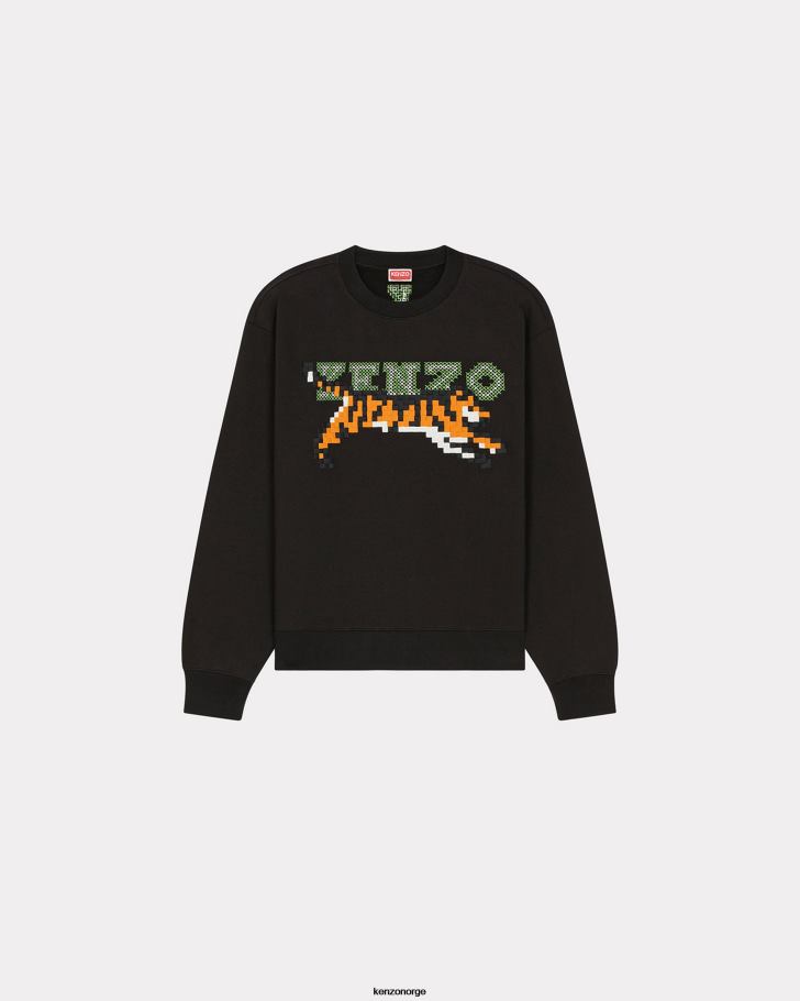 Kenzo klær menn svart pixel genser DVNVN97