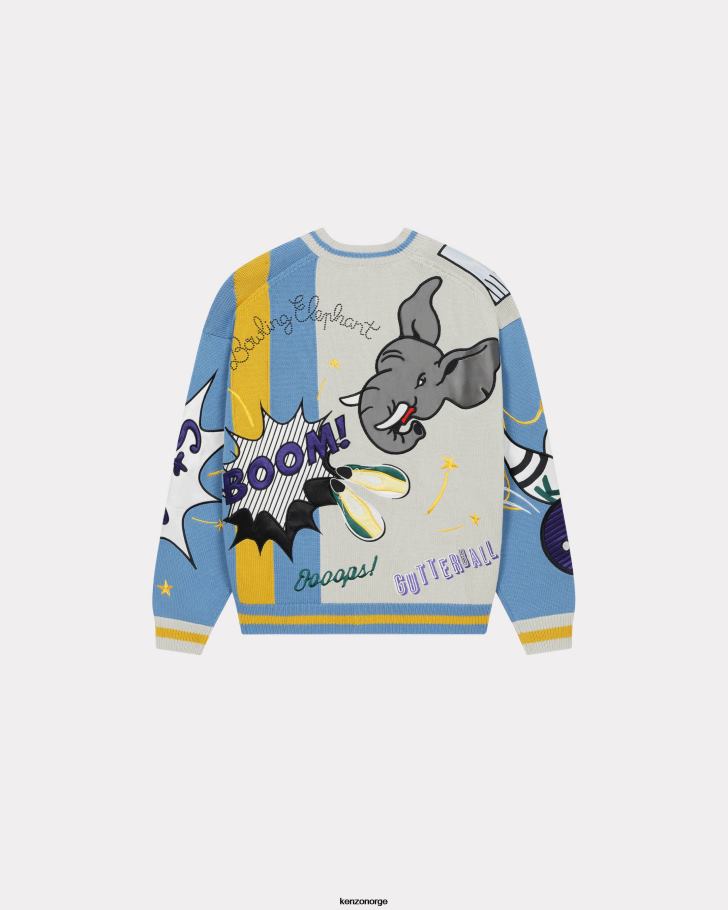 Kenzo klær menn cyan bowling elefant cardigan DVNVN9