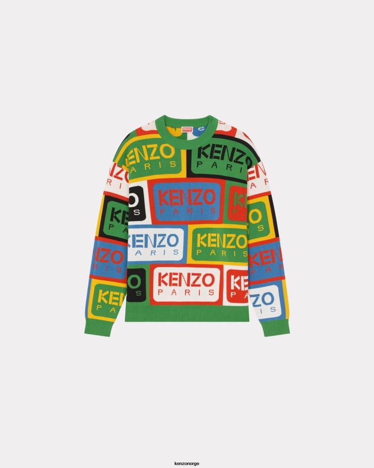 Kenzo klær menn flerfarget etikettens jumper DVNVN190
