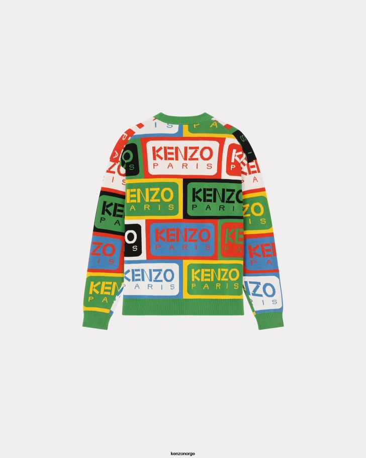 Kenzo klær menn flerfarget etikettens jumper DVNVN190