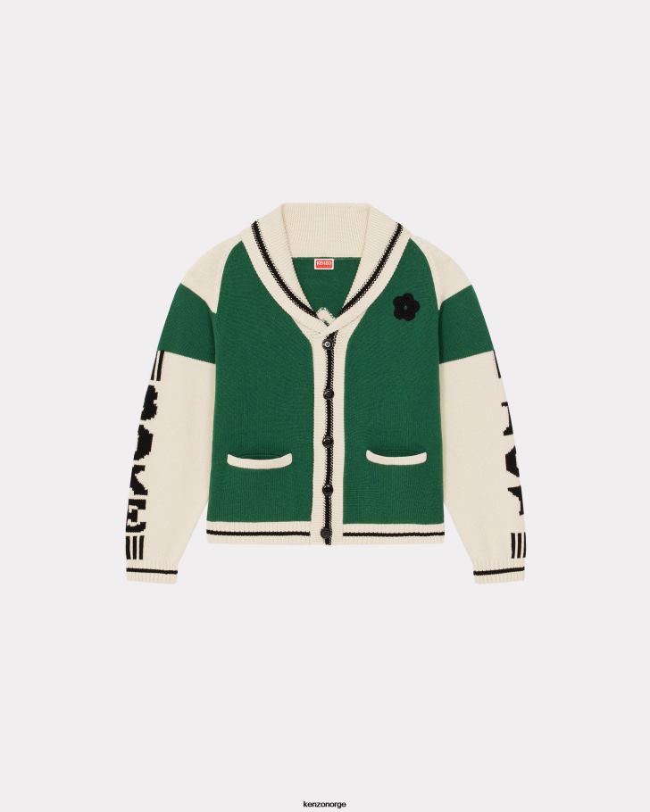 Kenzo klær menn gress grønt boke cardigan DVNVN296