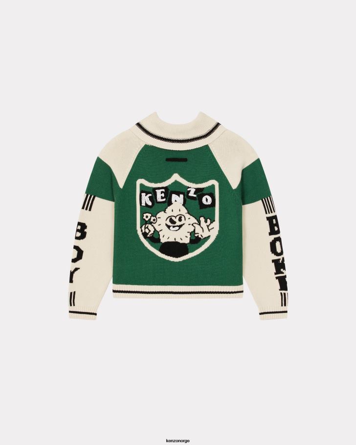 Kenzo klær menn gress grønt boke cardigan DVNVN296