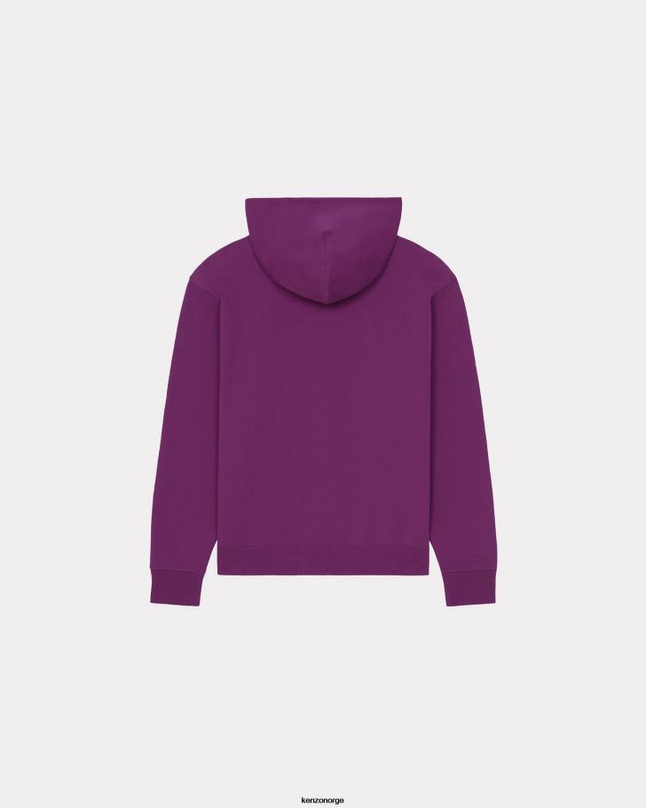 Kenzo klær menn lilla 'boke flower' genser med hette og glidelås DVNVN149