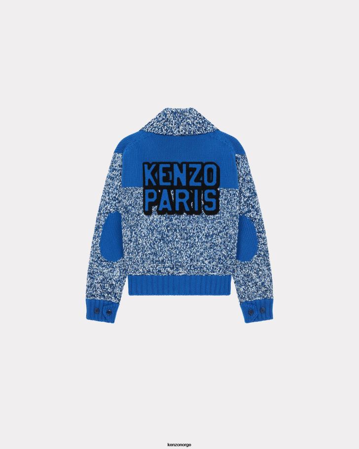 Kenzo klær menn midnatt blå fisker cardigan DVNVN117
