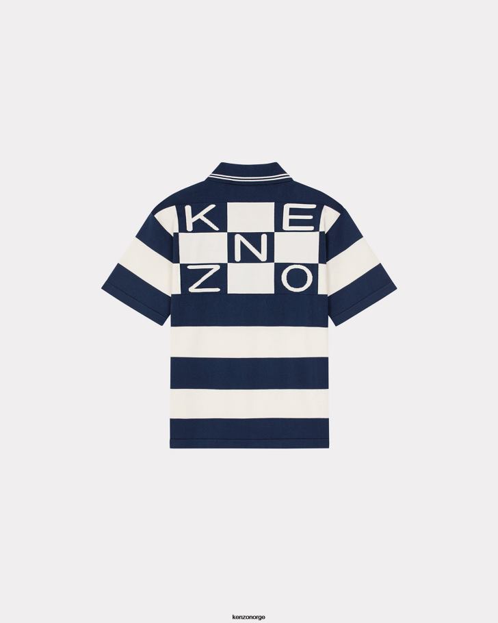 Kenzo klær menn midnatt blå nautical stripes' poloskjorte DVNVN123