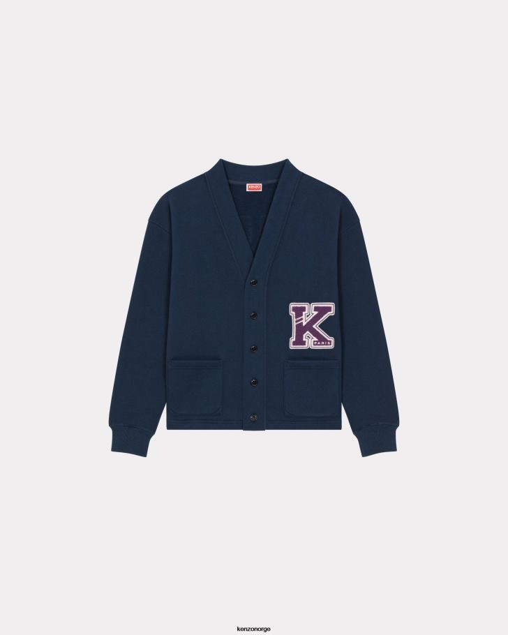 Kenzo klær menn midnatt blå varsity' cardigan DVNVN211