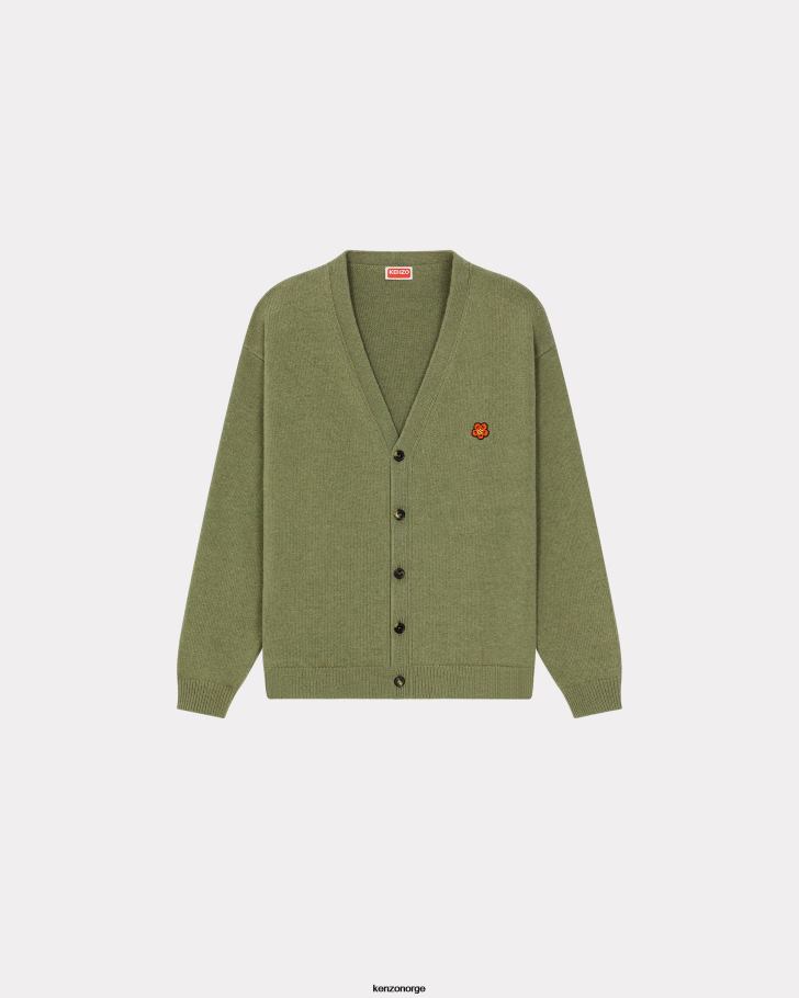 Kenzo klær menn salvie grønn boke flower' crest ull cardigan DVNVN235