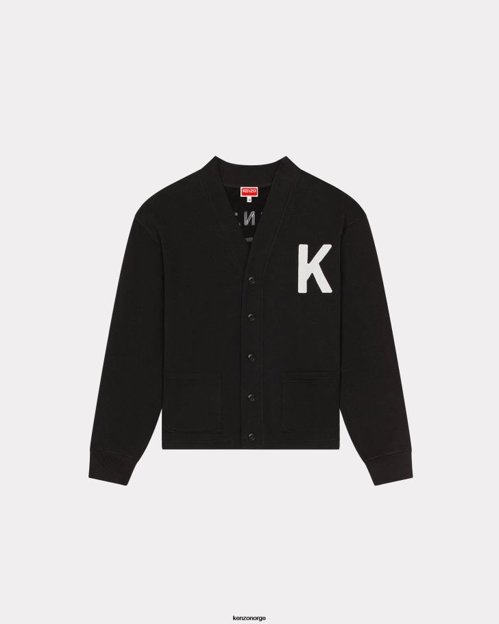 Kenzo klær menn svart elefant 'varsity jungle' cardigan DVNVN253