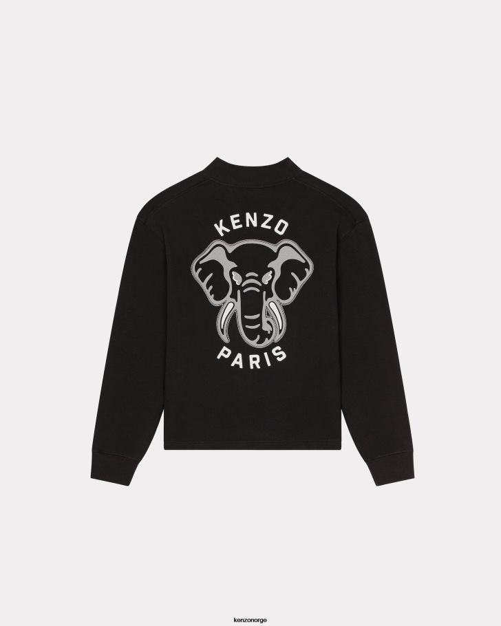 Kenzo klær menn svart elefant 'varsity jungle' cardigan DVNVN253
