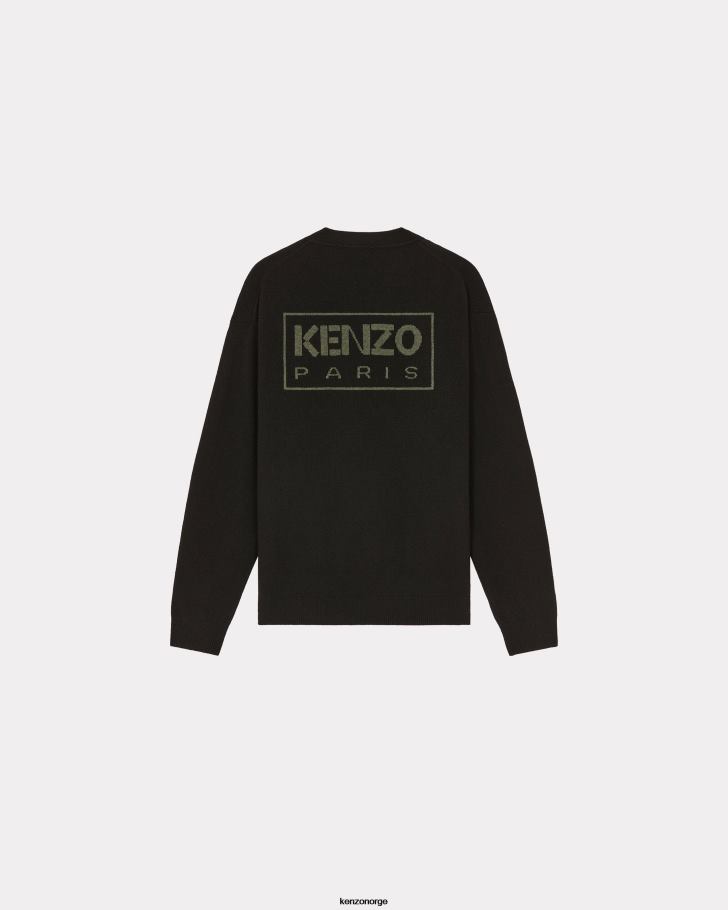 Kenzo klær menn svart paris merinoull cardigan DVNVN137