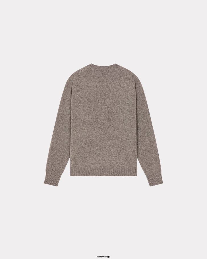 Kenzo klær menn tåkete grå merinoullgenser av boke flower DVNVN146