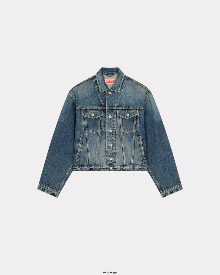 Kenzo klær menn medium steinblå denim denim trucker jakke DVNVN32