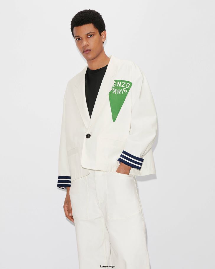 Kenzo klær menn off white sera' arbeidstøyjakke. DVNVN336