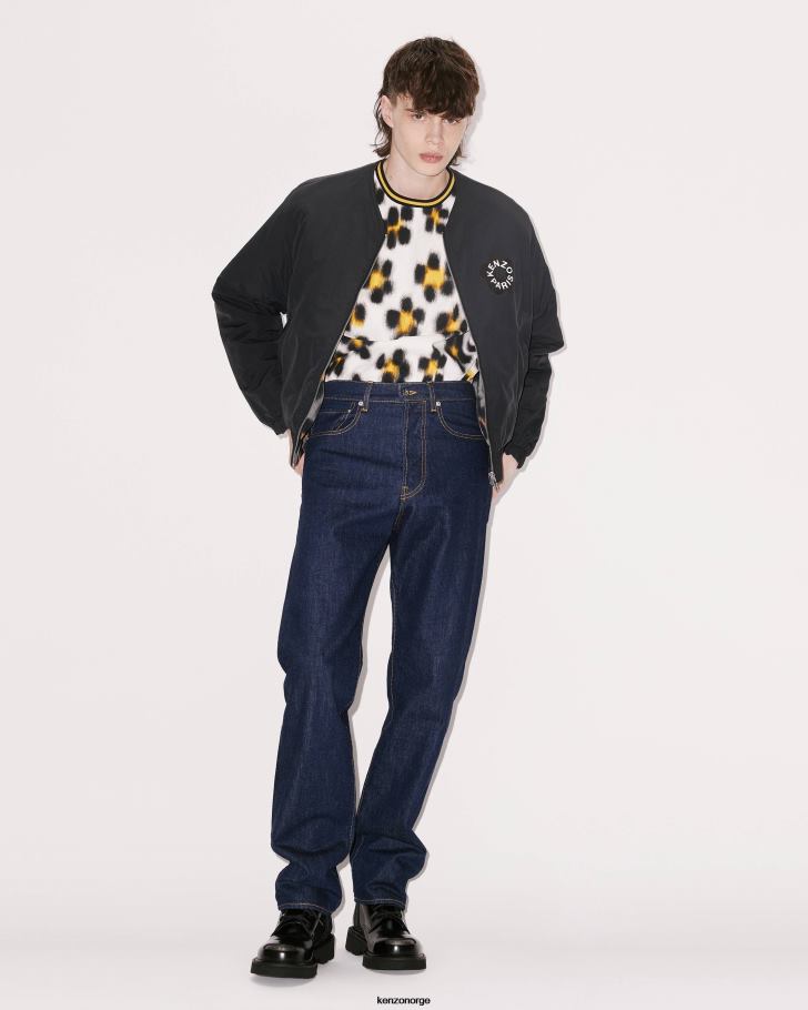 Kenzo klær menn svart hana leopard' vendbar bomberjakke DVNVN128