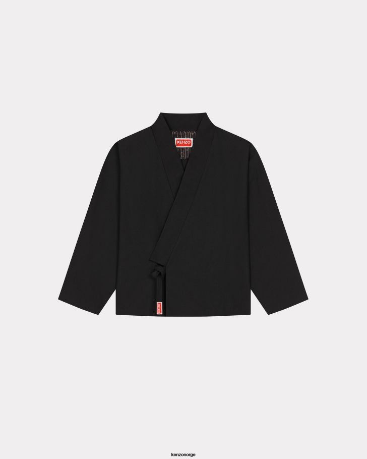 Kenzo klær menn svart kimono jakke DVNVN343