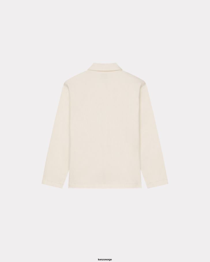 Kenzo klær menn bleket hvit denim denim overskjorte DVNVN140