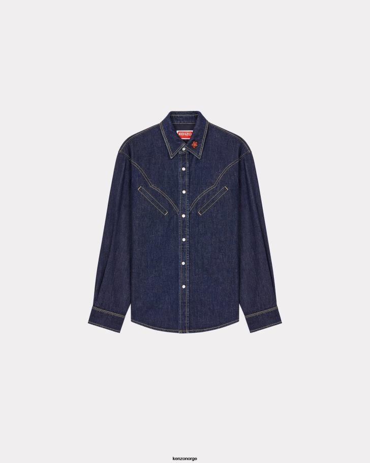 Kenzo klær menn blekk denim westernskjorte DVNVN331