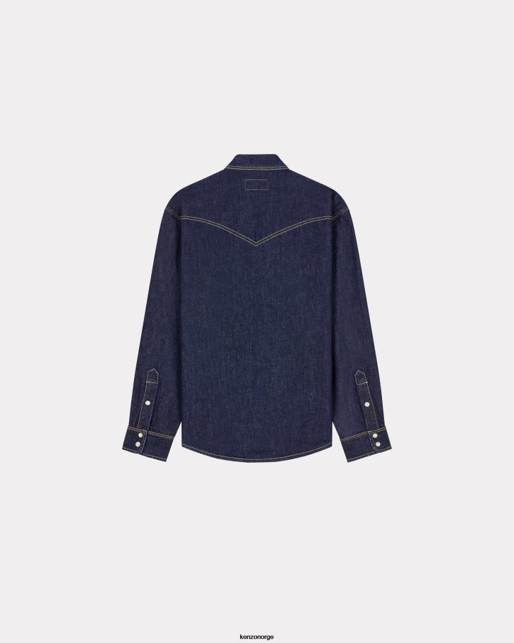Kenzo klær menn blekk denim westernskjorte DVNVN331