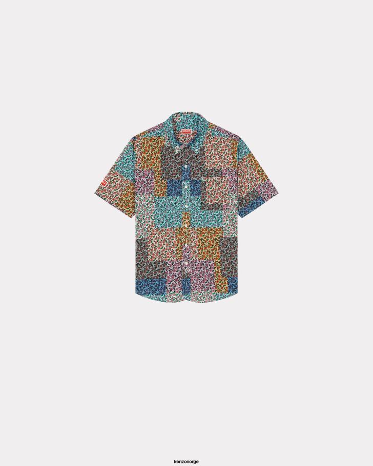 Kenzo klær menn flerfarget patchwork' hawaiiansk skjorte DVNVN233