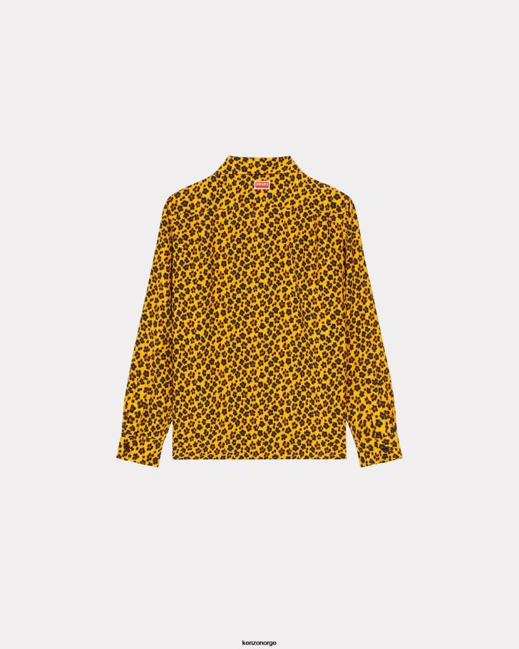 Kenzo klær menn gyllen gul hana leopard' fritidsskjorte DVNVN219