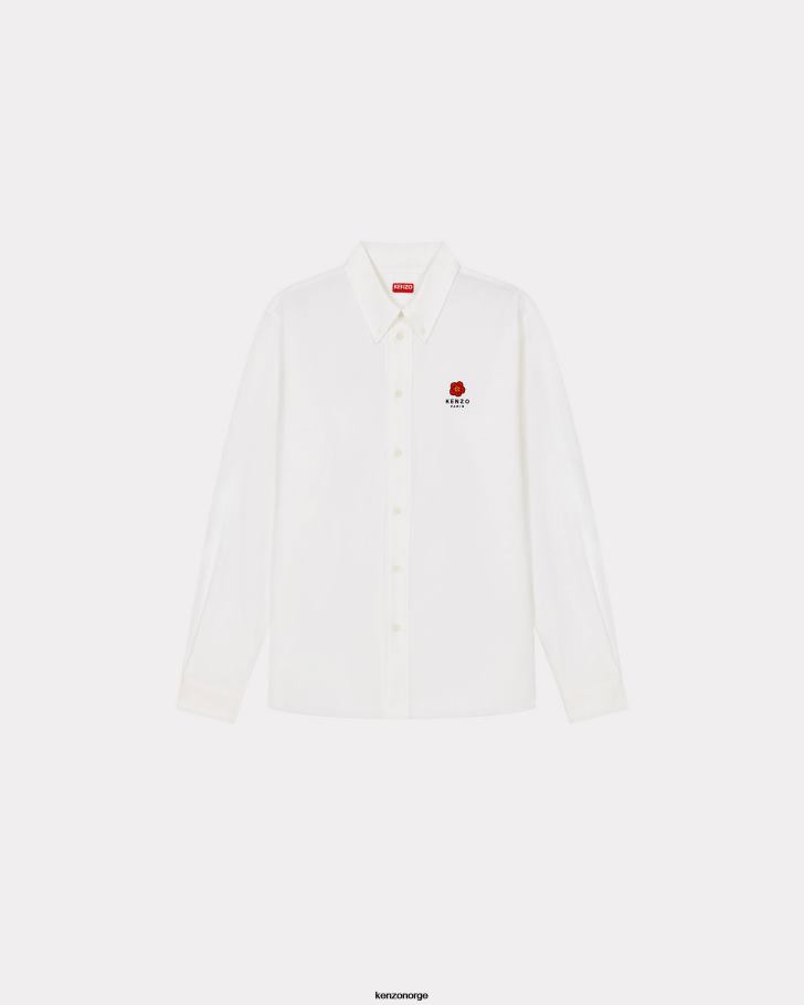 Kenzo klær menn hvit boke flower' crest skjortejakke DVNVN280