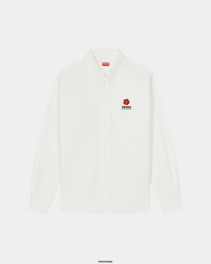 Kenzo klær menn hvit casual skjorte med boke flower crest DVNVN136
