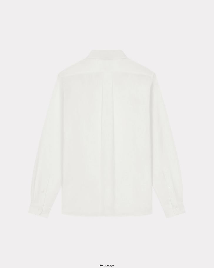 Kenzo klær menn hvit casual skjorte med boke flower crest DVNVN136