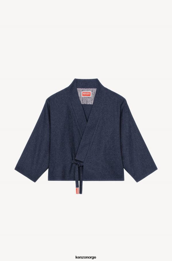 Kenzo klær menn midnatt blå kimono jakke DVNVN354