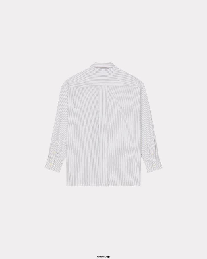 Kenzo klær menn midnatt blå stripet 'boke flower' oversized skjorte DVNVN4