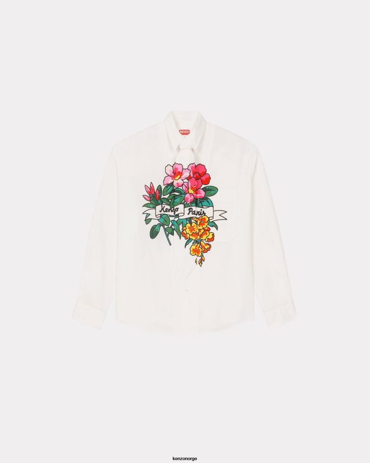 Kenzo klær menn off white aloha flower tattoo' fritidsskjorte DVNVN150