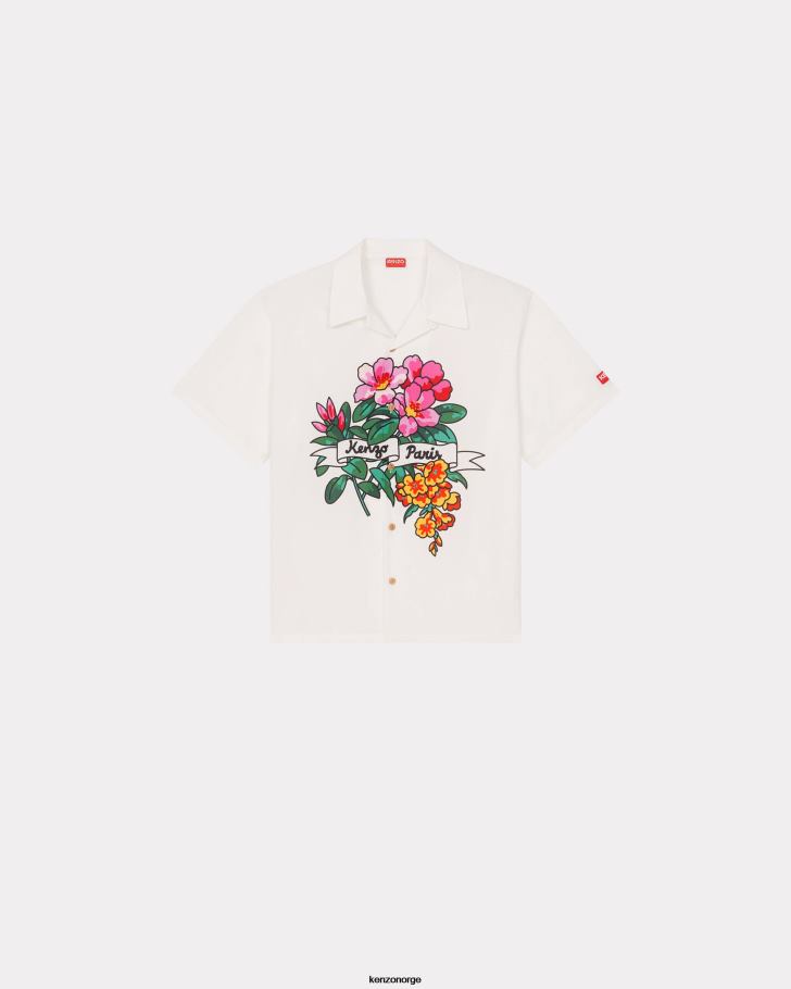 Kenzo klær menn off white aloha flower tattoo' hawaiiansk skjorte DVNVN229