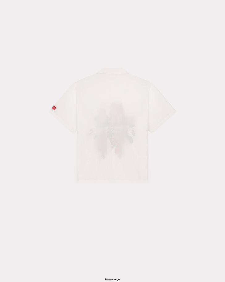 Kenzo klær menn off white aloha flower tattoo' hawaiiansk skjorte DVNVN229