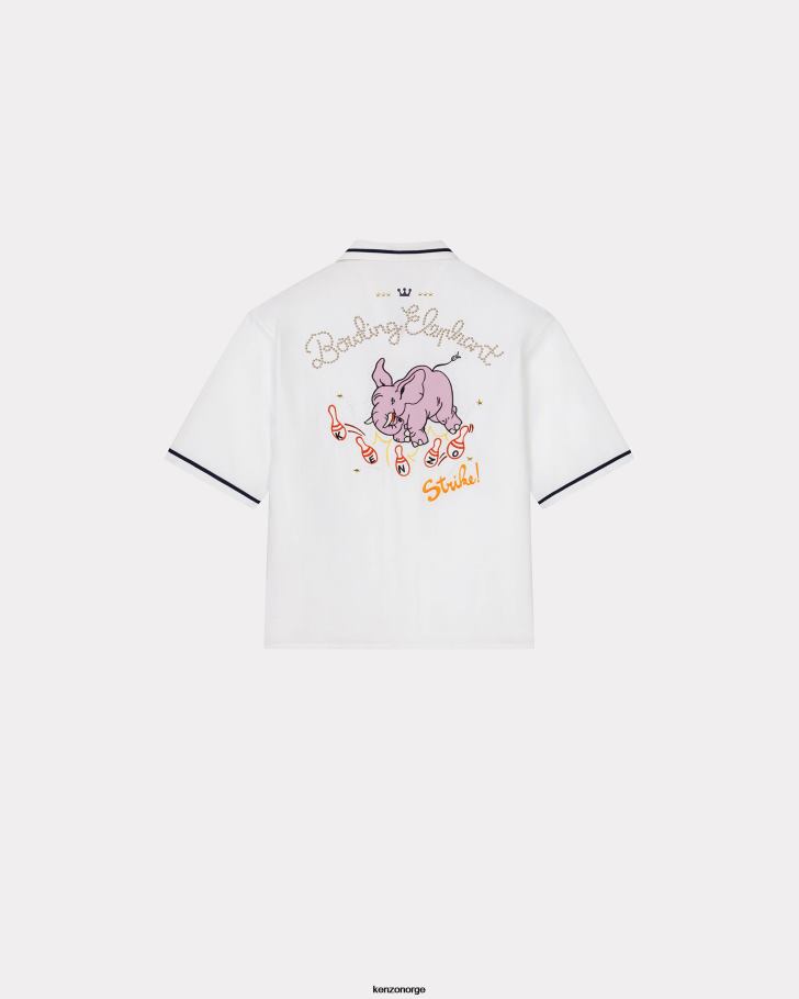 Kenzo klær menn off white bowling elefant 'hawaiian skjorte DVNVN260