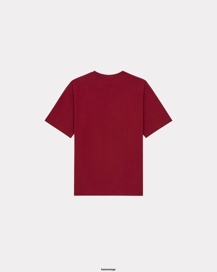 Kenzo klær menn bordeaux boke flower' crest t-skjorte DVNVN101