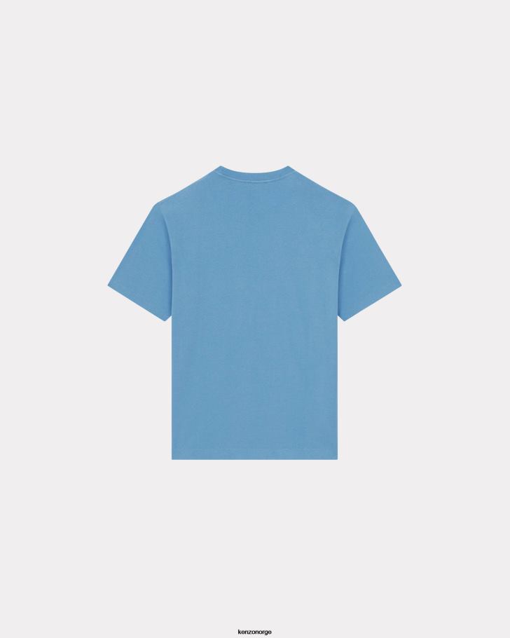 Kenzo klær menn cyan boke flower' crest t-skjorte DVNVN207