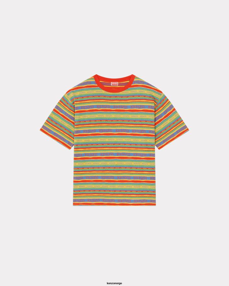 Kenzo klær menn gyllen gul surf stripes' oversize t-skjorte DVNVN230