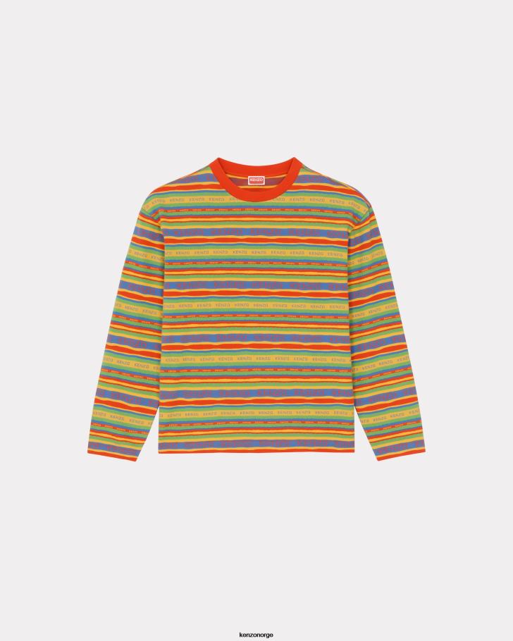Kenzo klær menn gyllen gul surf stripes t-skjorte DVNVN148