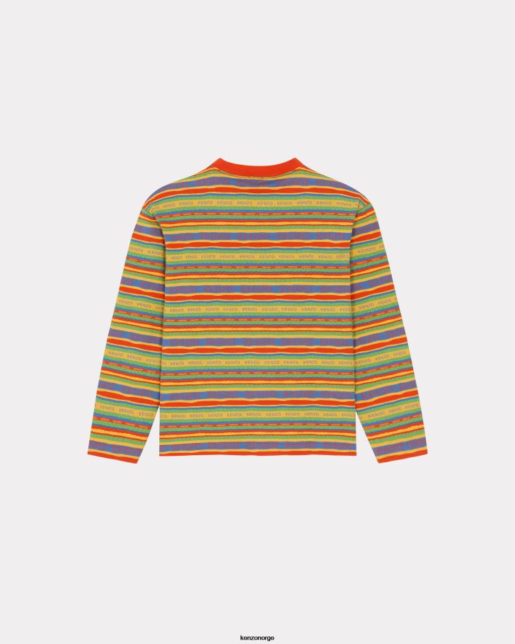 Kenzo klær menn gyllen gul surf stripes t-skjorte DVNVN148