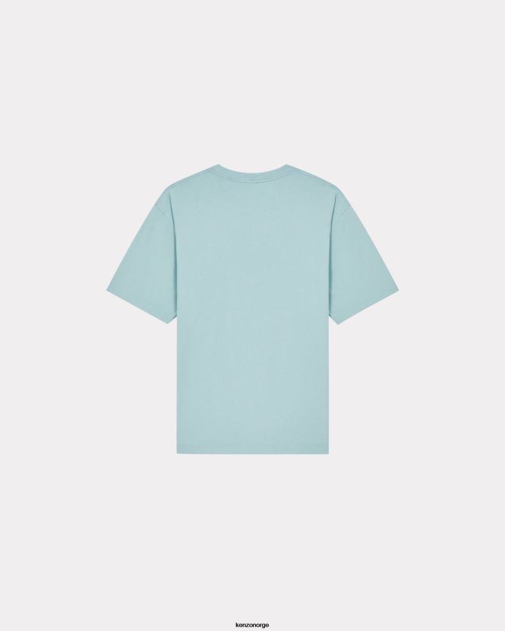 Kenzo klær menn himmelblå boke flower' crest t-skjorte DVNVN363