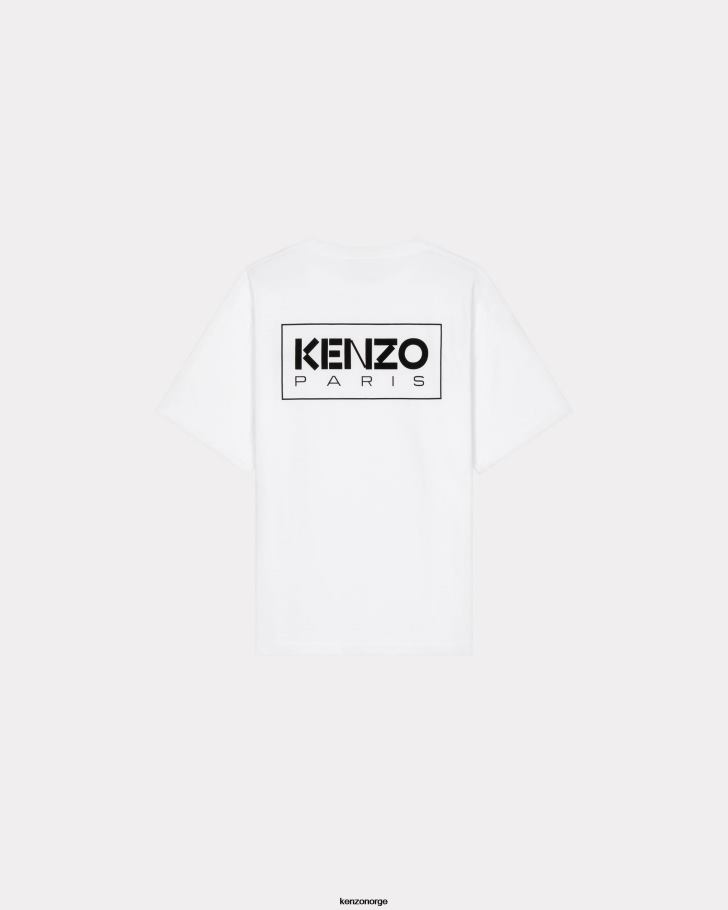 Kenzo klær menn hvit paris oversized t-skjorte DVNVN20