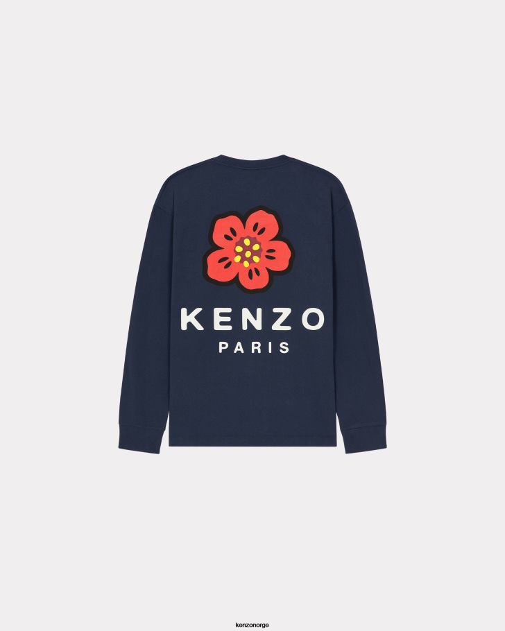 Kenzo klær menn midnatt blå boke flower' langermet t-skjorte DVNVN238