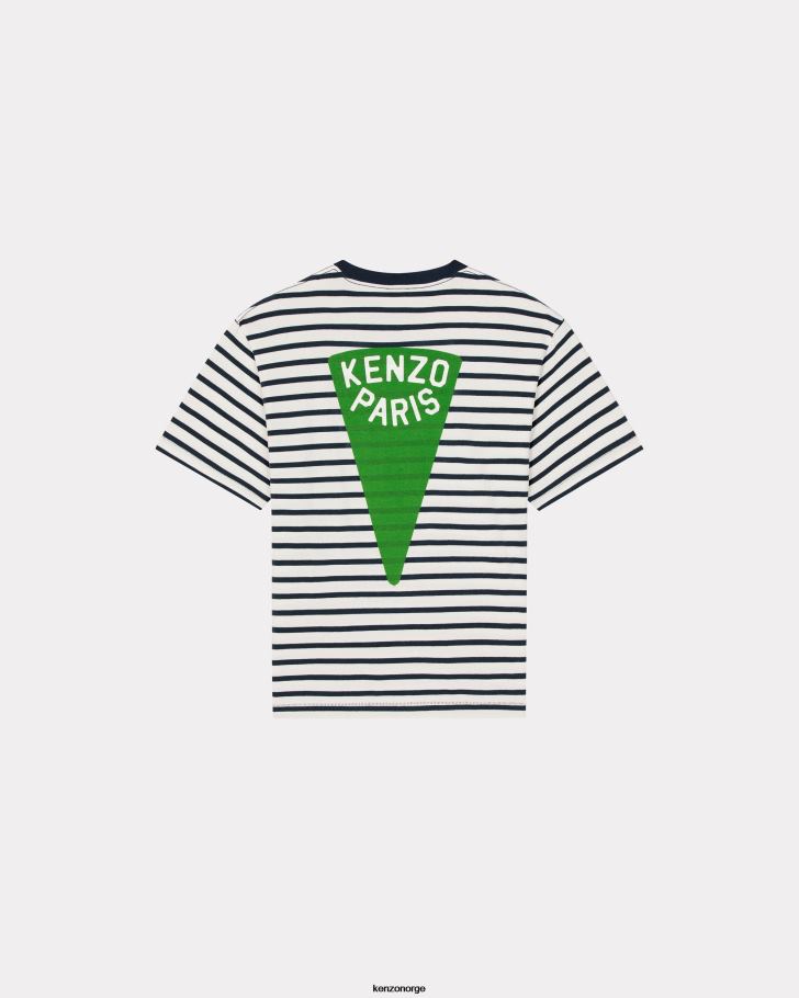 Kenzo klær menn midnatt blå nautical stripes' oversized t-skjorte DVNVN2