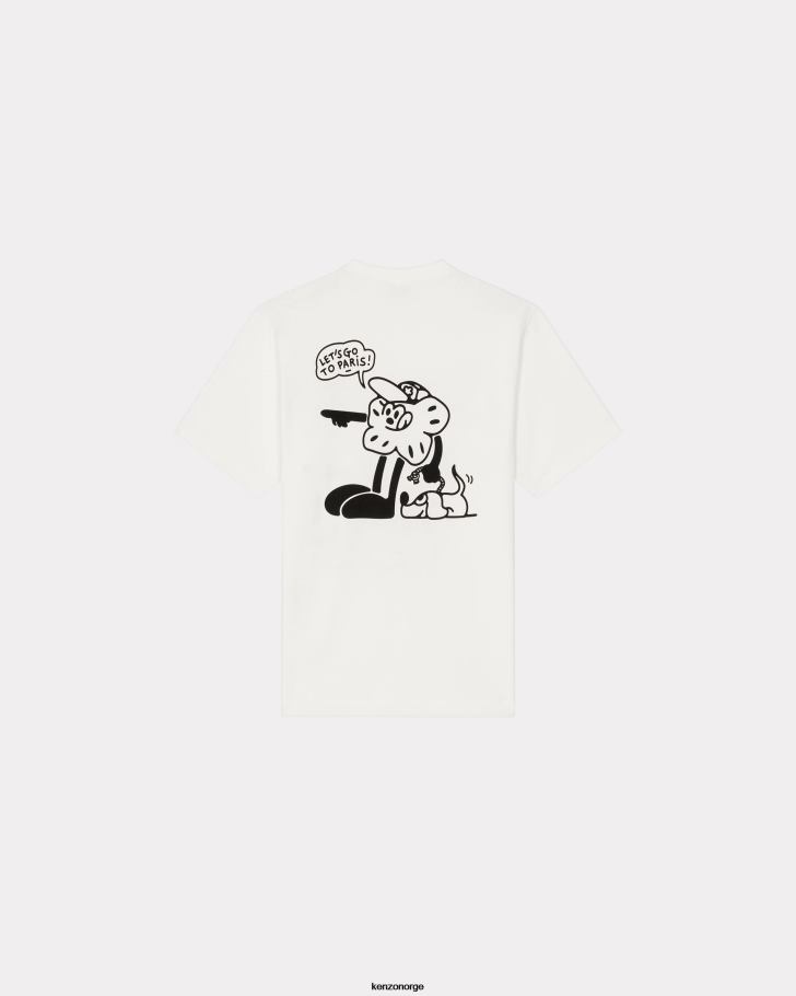 Kenzo klær menn off white boke travels' t-skjorte DVNVN156