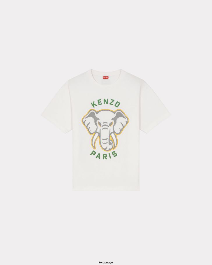 Kenzo klær menn off white elefant' 'varsity jungle' oversize t-skjorte DVNVN63