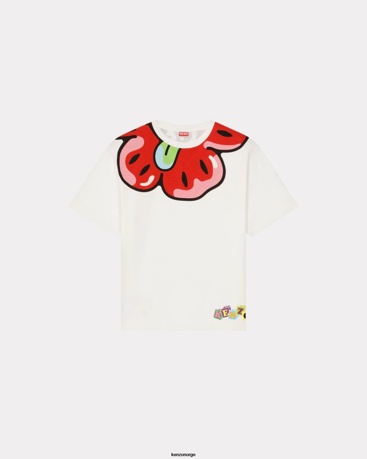 Kenzo klær menn off white oversize 'boke t-skjorte DVNVN342