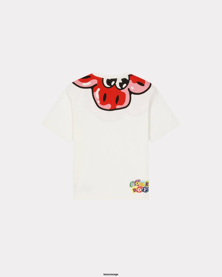 Kenzo klær menn off white oversize 'boke t-skjorte DVNVN342