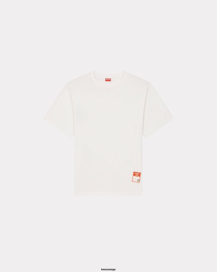 Kenzo klær menn off white oversize 'vintage label' t-skjorte DVNVN89