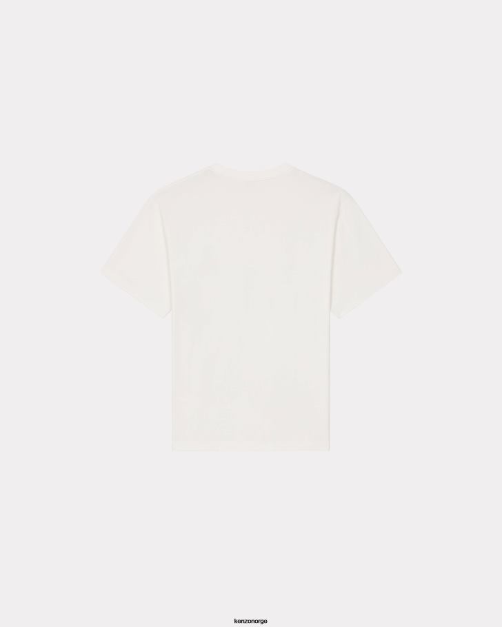 Kenzo klær menn off white oversize 'vintage label' t-skjorte DVNVN89