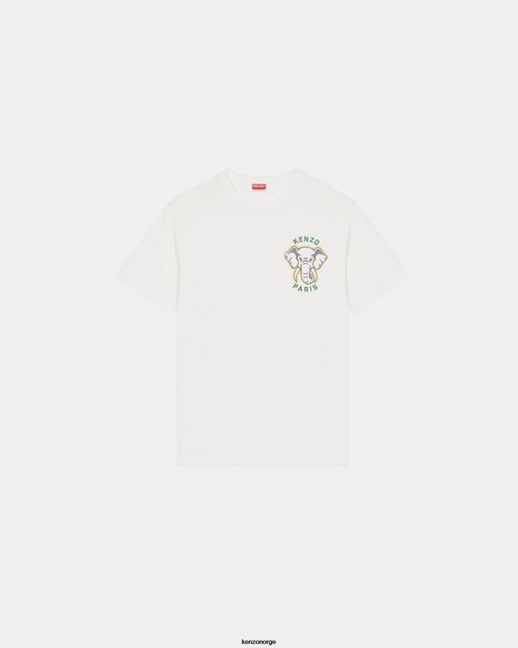 Kenzo klær menn off white varsity jungle' elefant-t-skjorte DVNVN65