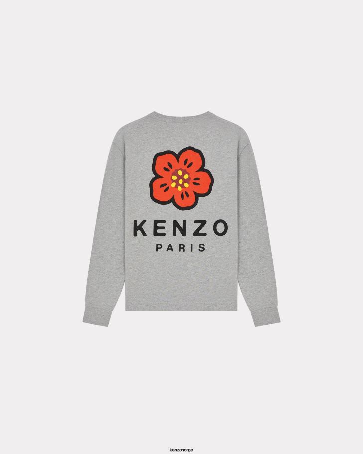 Kenzo klær menn perlegrå boke flower' langermet t-skjorte DVNVN315
